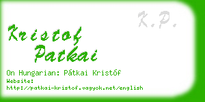 kristof patkai business card